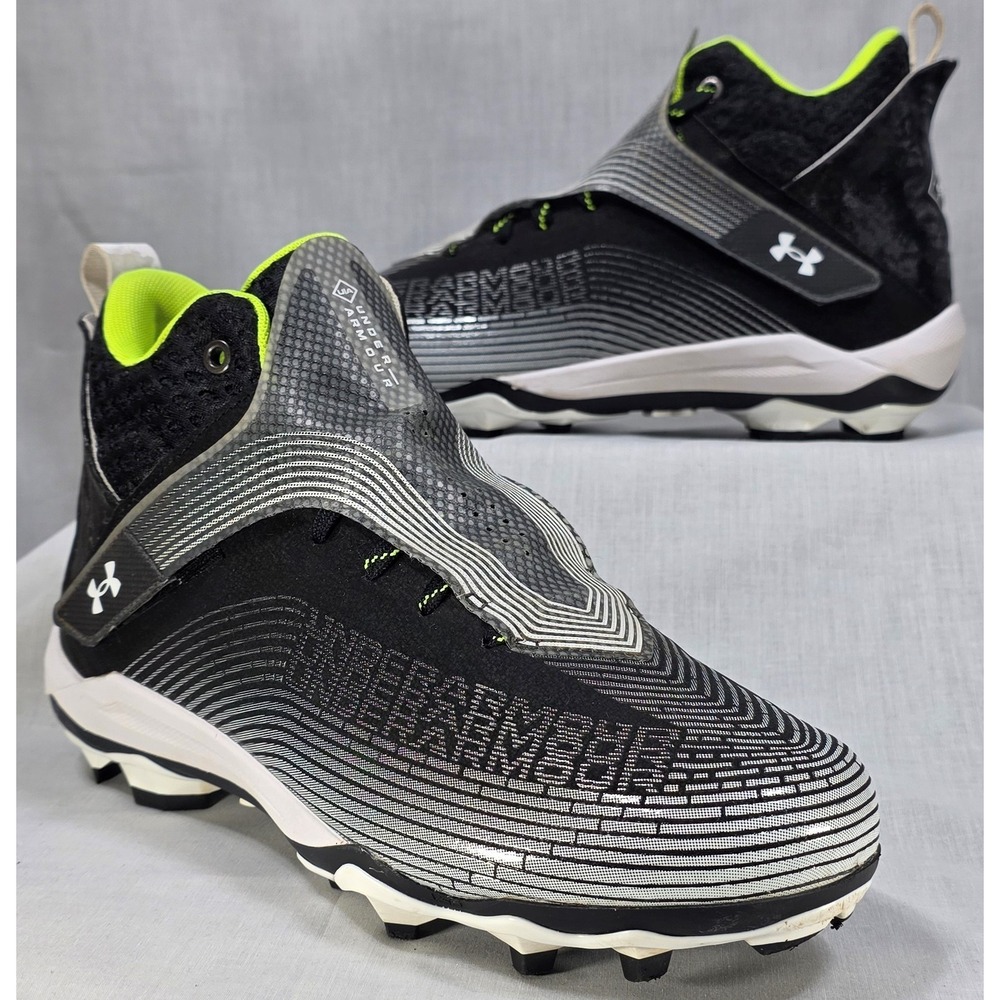 Under Armour Highlight Hammer‎ MC Football Cleats Mens 10 Black Neon 3025085-001